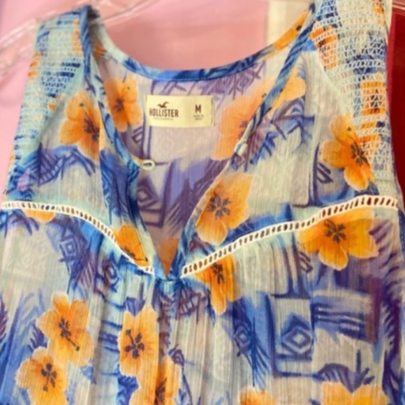 SUMMER SALE Vintage Hollister Sheer Floral Loose-Fit Blouse Women’s Medium - Picture 4 of 5